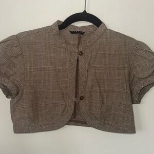 Sisley plaid cropped jacket